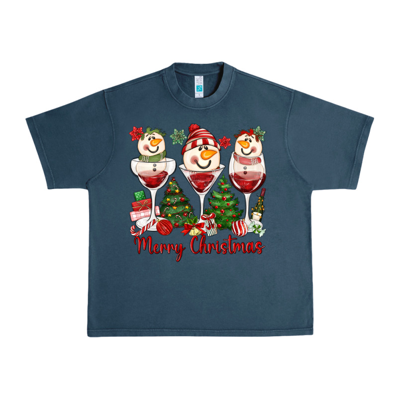 Merry Christmas Wine And Cocktails Urban Heavy Tee by MaliasSmallBusiness | Teevron
