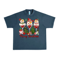 Midnight Navy merry christmas wine and cocktails Urban Heavy Tee - MaliasSmallBusiness
