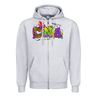 Heather Grey Mardi Gras CNA Nurse Zipper Hoodie - HowdyJamesFarm