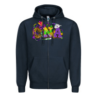 Navy Mardi Gras CNA Nurse Zipper Hoodie - HowdyJamesFarm
