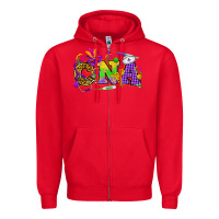Red Mardi Gras CNA Nurse Zipper Hoodie - HowdyJamesFarm