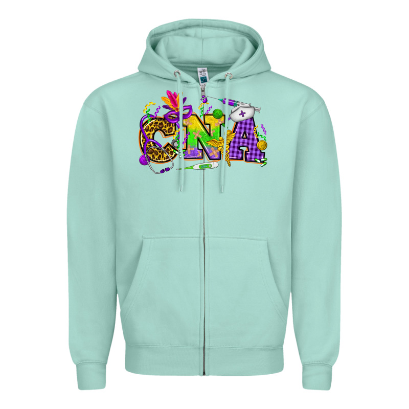 Mardi Gras Cna Nurse Zipper Hoodie by HowdyJamesFarm | Teevron