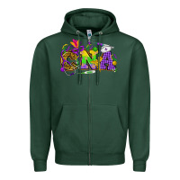 Sports Green Mardi Gras CNA Nurse Zipper Hoodie - HowdyJamesFarm