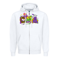 White Mardi Gras CNA Nurse Zipper Hoodie - HowdyJamesFarm