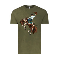 Vintage Olive american paint horse rodeo cowboy Vintage Tee - MaliasSmallBusiness