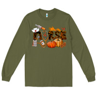 Army Green Fall Nurse Long Sleeve Tee - LillyAllenDesigns