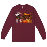 Burgundy Fall Nurse Long Sleeve Tee - LillyAllenDesigns