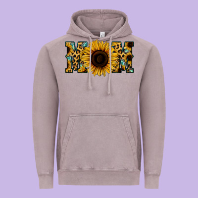 Sunflower Leopard Mom Vintage Hoodie Designed By Jasminsmagicworld