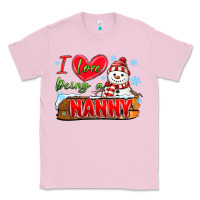 Bubblegum Pink i love being a nanny Classic Tee - MaliasSmallBusiness