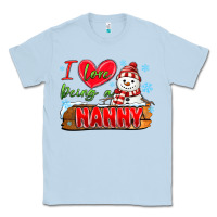 Dusty Blue i love being a nanny Classic Tee - MaliasSmallBusiness