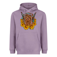 Lavender cow sunflower leopard Heavyweight Hoodie - OliviaCreatesArt