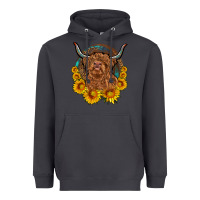Smoke cow sunflower leopard Heavyweight Hoodie - OliviaCreatesArt