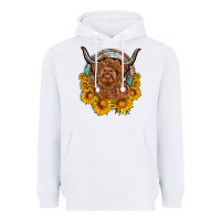 White cow sunflower leopard Heavyweight Hoodie - OliviaCreatesArt