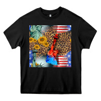 Black statue of liberty american flag Heavy Core Tee - BundleAndBundleShop