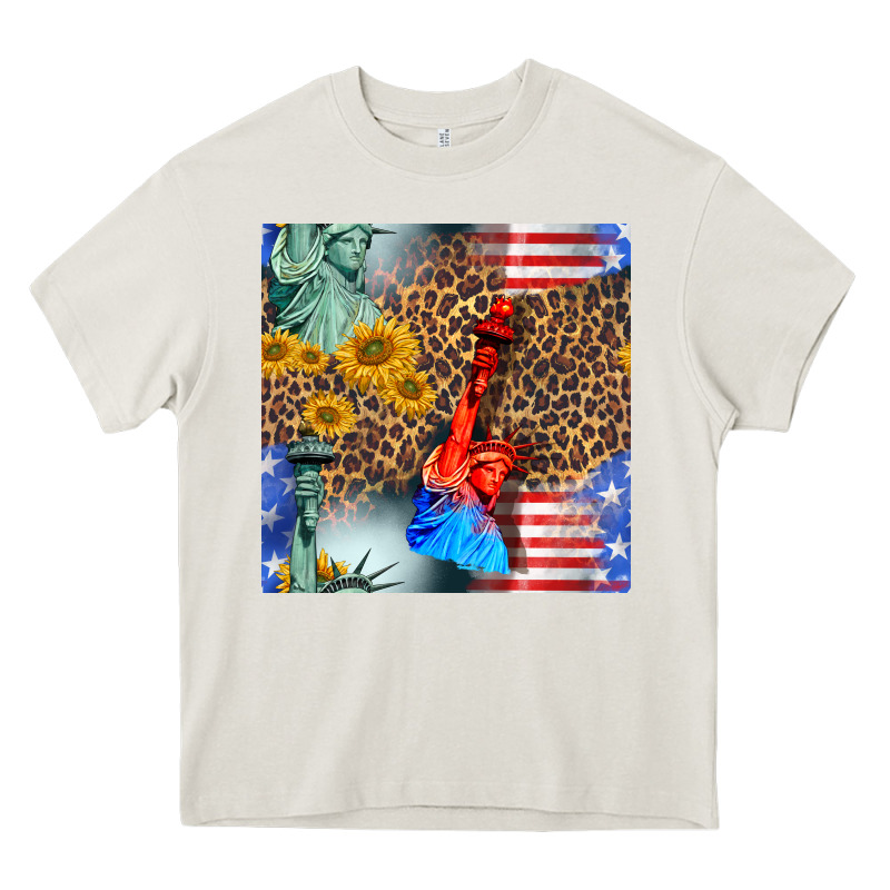 Statue Of Liberty American Flag Heavy Core Tee by BundleAndBundleShop | Teevron