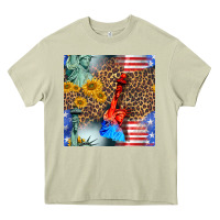Mossy statue of liberty american flag Heavy Core Tee - BundleAndBundleShop