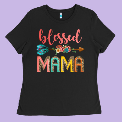 Blessed Mama Ladies Tee Designed By Jahusdesignshop