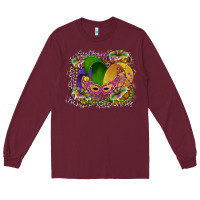 Burgundy mardi gras mask king cake Long Sleeve Tee - RanaPortraitStore