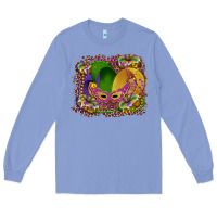 Colony Blue mardi gras mask king cake Long Sleeve Tee - RanaPortraitStore