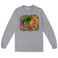 Heather Grey mardi gras mask king cake Long Sleeve Tee - RanaPortraitStore