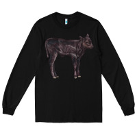 Black Black Angus Calf Illustrations Long Sleeve Tee - LillyAllenDesigns