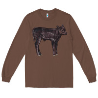 Chestnut Black Angus Calf Illustrations Long Sleeve Tee - LillyAllenDesigns