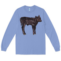 Colony Blue Black Angus Calf Illustrations Long Sleeve Tee - LillyAllenDesigns