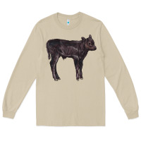 Mushroom Black Angus Calf Illustrations Long Sleeve Tee - LillyAllenDesigns