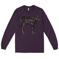 Plum Black Angus Calf Illustrations Long Sleeve Tee - LillyAllenDesigns