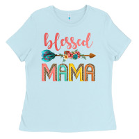 Baby Blue blessed mama Ladies Tee - JahusDesignShop