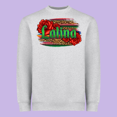 Latina With Serape And Roses Heavyweight Sweatshirt Designed By Jasminsmagicworld