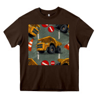 Chocolate Brown dump truck seamles pattern Heavy Core Tee - BundleAndBundleShop