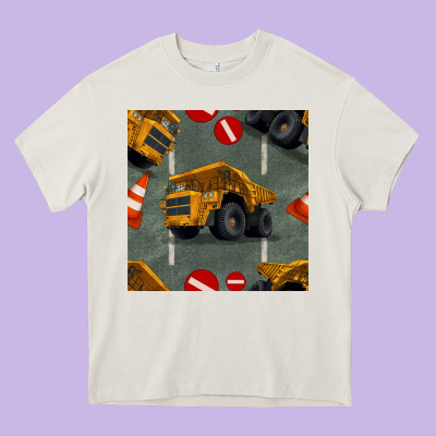 Dump Truck Seamles Pattern Heavy Core Tee Designed By Bundleandbundleshop