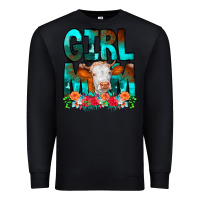 Black Girl Mom Cow Flowers Premium Sweatshirt - CowCowDesign