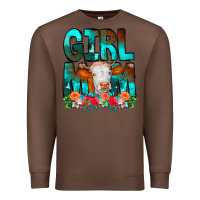 Chestnut Girl Mom Cow Flowers Premium Sweatshirt - CowCowDesign
