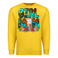 Lemon Girl Mom Cow Flowers Premium Sweatshirt - CowCowDesign