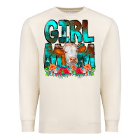 Sandshell Girl Mom Cow Flowers Premium Sweatshirt - CowCowDesign