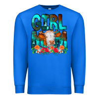 True Royal Girl Mom Cow Flowers Premium Sweatshirt - CowCowDesign
