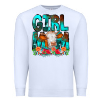 White Girl Mom Cow Flowers Premium Sweatshirt - CowCowDesign