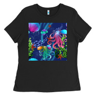 Black undersea Ladies Tee - BundleAndBundleShop