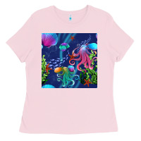 Bubblegum Pink undersea Ladies Tee - BundleAndBundleShop