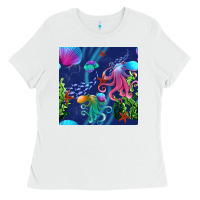 White undersea Ladies Tee - BundleAndBundleShop