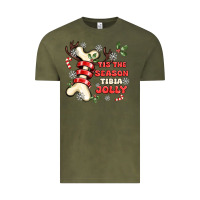 Vintage Olive tis the season tıbıa jolly Vintage Tee - MaliasSmallBusiness