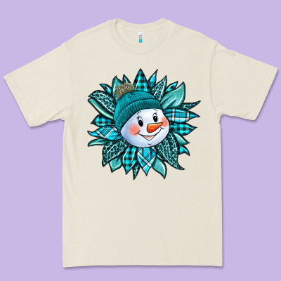 Cute Snowman Winter Sunflower Premium Tee Designed By Jasminsmagicworld