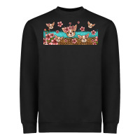 Black floral chihuahua dogs Heavyweight Sweatshirt - Jasminsmagicworld