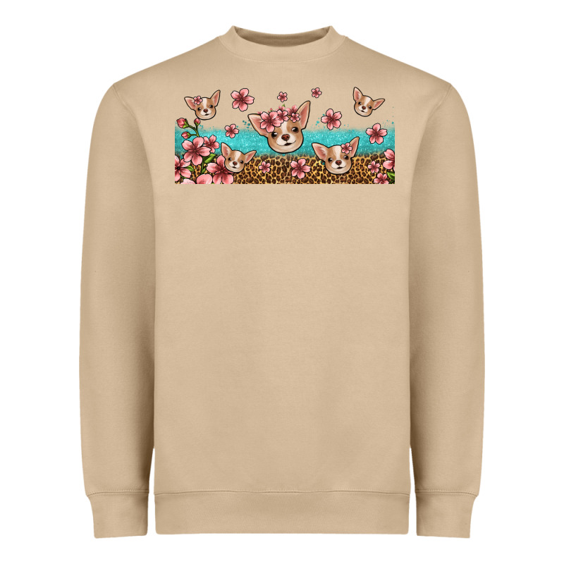 Floral Chihuahua Dogs Heavyweight Sweatshirt by Jasminsmagicworld | Teevron