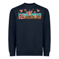 Navy floral chihuahua dogs Heavyweight Sweatshirt - Jasminsmagicworld