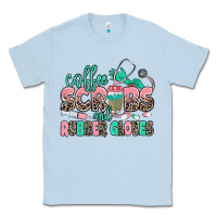 Dusty Blue coffee scrubs and rubber gloves Classic Tee - MaliasSmallBusiness