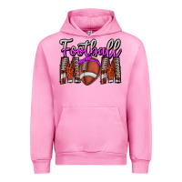 Fuchsia Pink Football Mom Urban Hoodie - CowhideDigitalArt