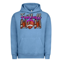 Pigment Pebble Blue Football Mom Urban Hoodie - CowhideDigitalArt